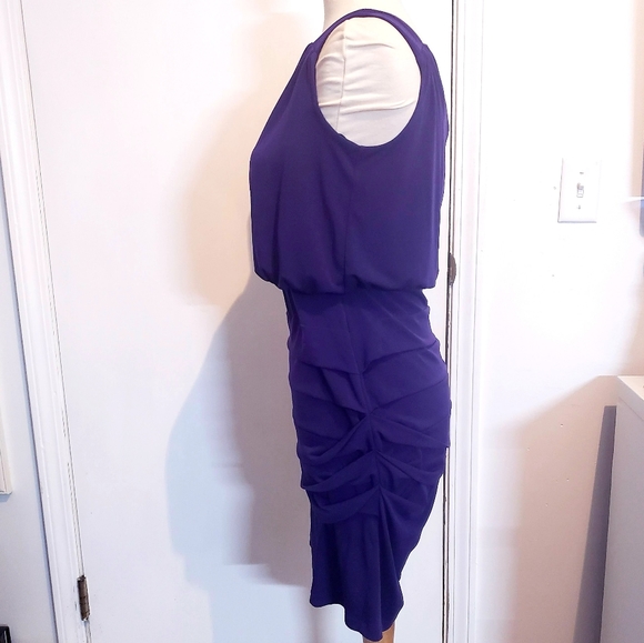 Purple One-Shoulder Ruched Dress - Picture 6 of 6